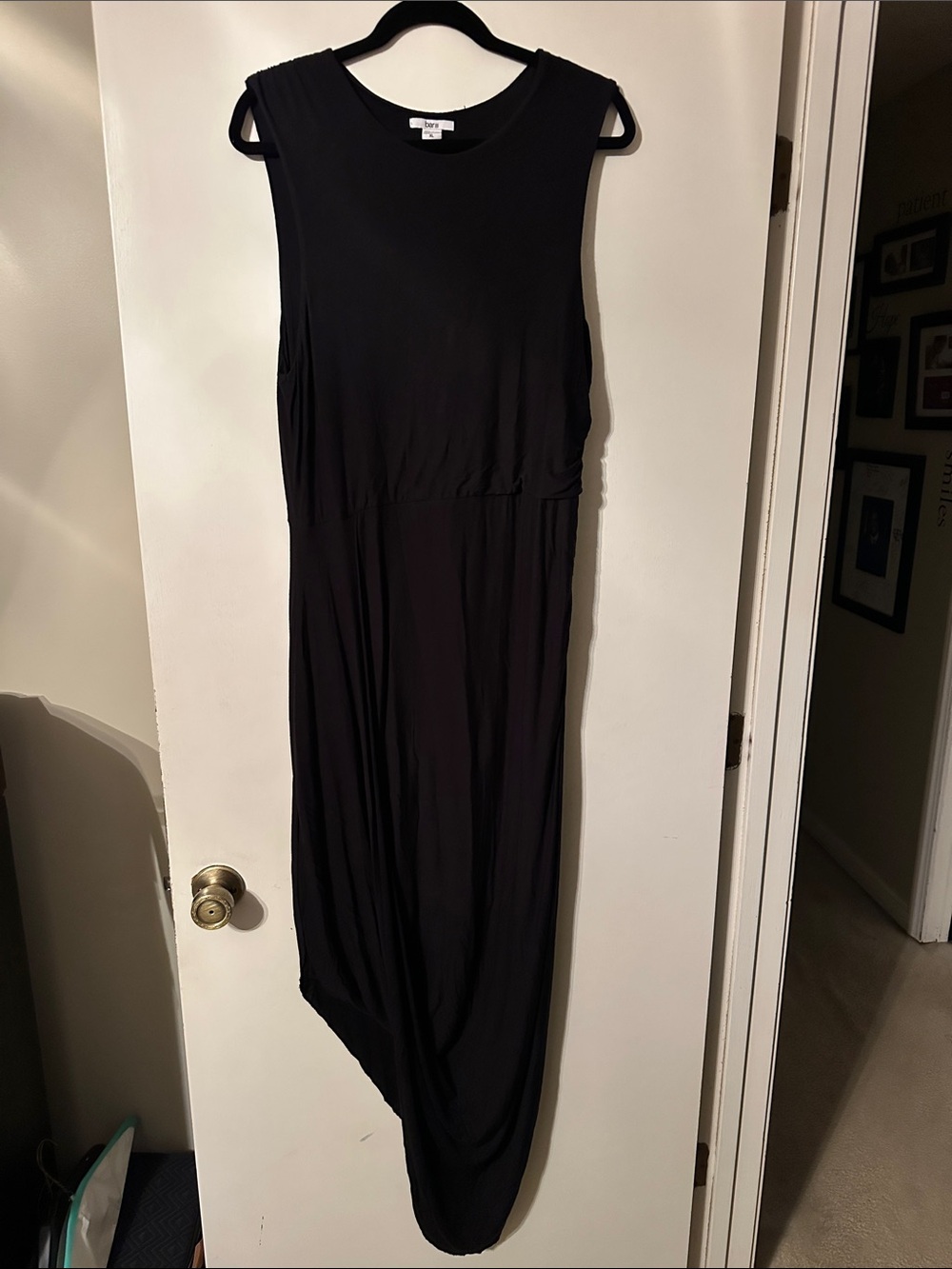 Bar III Black Asymmetrical Sleeveless Maxi Dress
